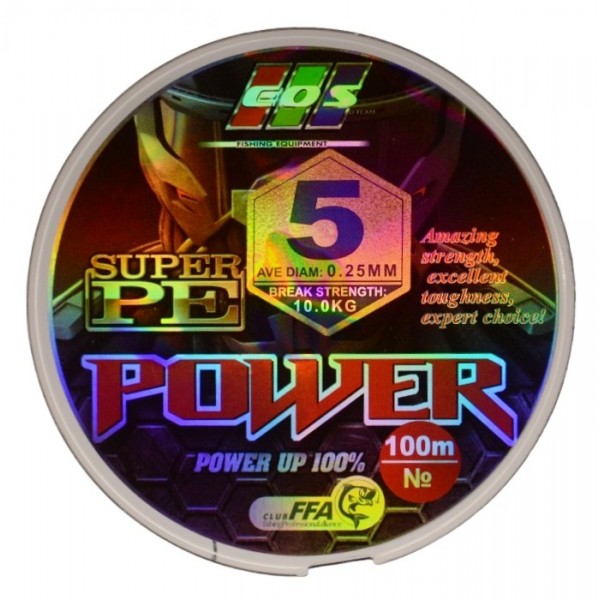 Шнур для рыбалки, EOS Power Super PE, 100м, сечение 0,25мм